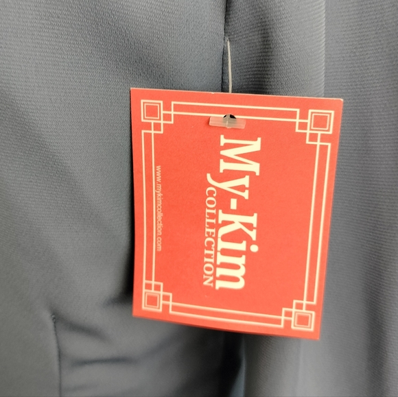 NWT My-Kim Collection The Blake Longsleeve Wrap Dress in Dusty Blue Sz. S - Picture 10 of 13